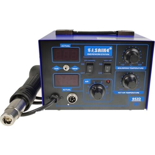 SAIKE 952D high-power hot air gun soldering iron two in one digital display welding table soldering iron constant temperature