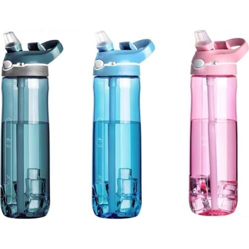 Outdoor Sports Large Capacity Portable Water Bottle Leakproof Clear Plastic Head Anti-leak Drinking Cup for Running Cycling