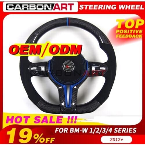 Carbon Fiber Car Steering Wheel for BMW F20 F22 F30 F32 F10 F06 F15 F16 M Sport 12345 series Wheel Decoration Cover Trim