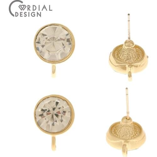 Cordial Design 100Pcs 12*15MM Jewelry Accessories/DIY Making/Rhinestone Earrings Stud/Hand Made/Jewelry Findings & Components
