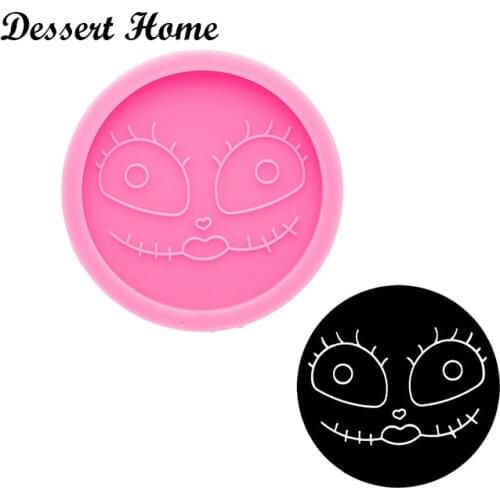 DY0464 Shiny Resin Jack Clown Mold 2 inch to use like a phone pop socket ,Silicone Mould for Epoxy Resin DIY jewellery making