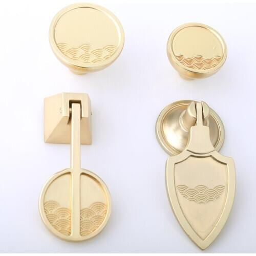 Modern simple creative fashion drop Pendant drawer shoe cabinet tv cabinet knob pull stain brass kitchen cabinet dresser handle