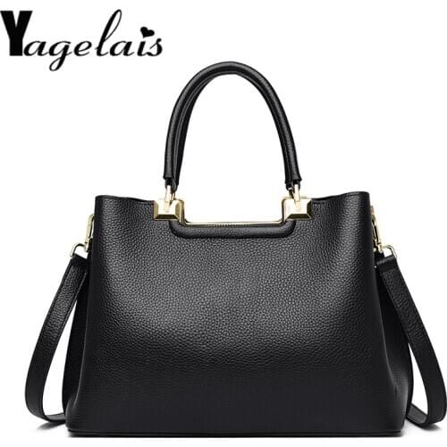 Women Fashionable High Quality Genuine Leather Messenger Bag Female Elegant Shoulder Totes Ladies Luxury Large Capacity Handbags