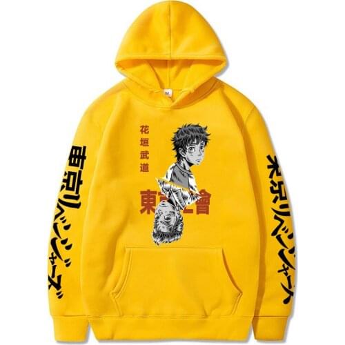 Tokyo Revengers Hoodies Hanagaki Takemichi Colorful Print Loose Casual Pullovers Sweatshirt Solid Streetwear Men Women Top 2021