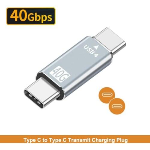USB 4.0 Type C to Type-C Adapter Fast Charging Up to 40Gbps USB C Data Sync Adapter for Macbook Hp Lenovo Laptop Phone Tablet