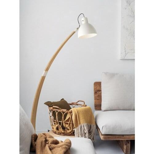 Japanese Minimalist Fishing Floor Lamp Led E27 Solid Wood Vertical Table Lamp for Living Room Decoration Study Reading Bedside