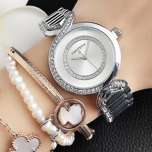 2020 Ladies Wrist Watches New Fashion Dress Watch Women Crystal Diamond Watches Stainless Steel Silver Clock Women Montre Femme