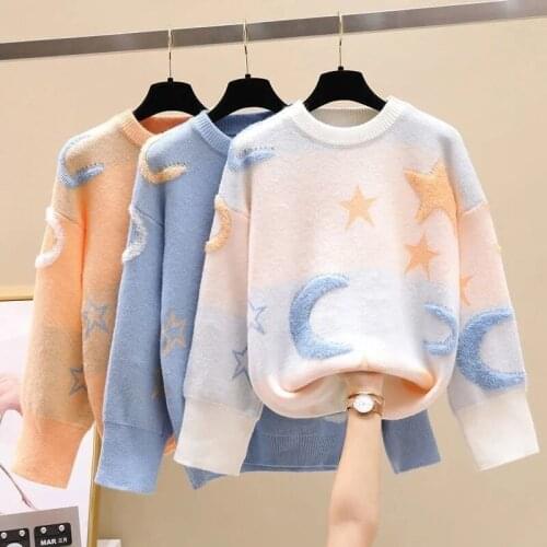 Autumn Winter Round Neck Women Sweaters 2021 New Casual Jumper For Women Sweet Knitwear Pink Sweater Loose Fashion Pullovers
