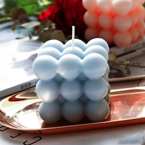 1/4 Pcs Creative Round Ball Cube Candle Cute Body Scented Candles Home Decor Party Soy Wax Aromatherapy Natural Birthday Gift