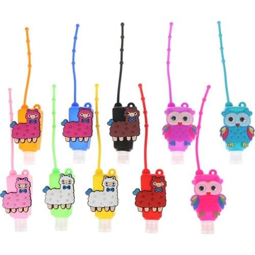 1PC 30ml Cute Cartoon Silicone Bath Body Works Hand Sanitizer Bottle Antibacterial Holder