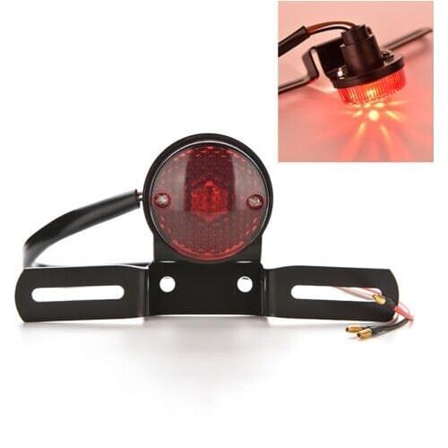 1PC Motorcycle Brake Rear License Plate Bracket Tail Light New Universal 12V Red Lens Motorcycle Tail Light