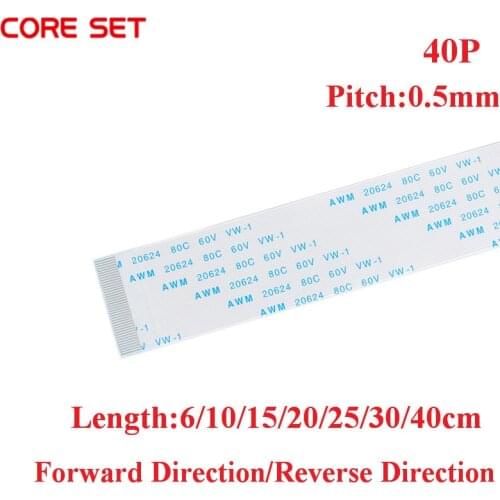 10Pcs/Lot Flat Flexible Cable 40P FFC FPC LCD Cable AWM 20624 80C 60V VW-1 FFC-0.5MM 40Pin