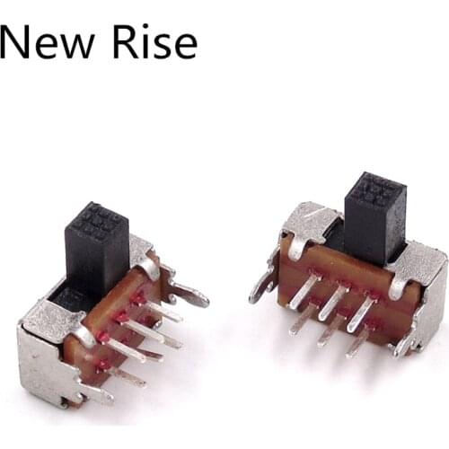 10PCS SK22D02 Handle Length 5mm Toggle Switch SK-22D02 6pin 2 Positions 2P2T Horizontal Double Slide Switch SK22D02GB5