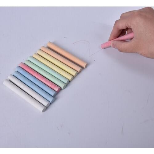 12 Pcs Dustless Chalk Pen Drawing Chalks For Blackboard 6 Colors Stationary Office School Supplies Accessories