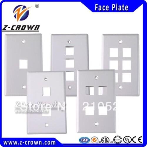 1P 2P 3P 4P 6Ports cat5e and Cat6 Network RJ45&RJ11 Face Plate US Type 5PC/lot