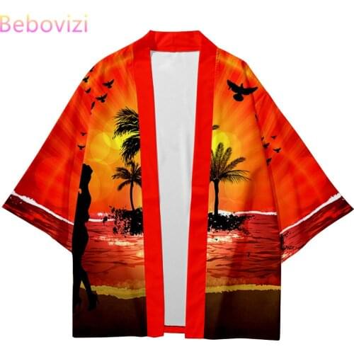 2021 Plus Size XXS-6XL Beach Loose Japanese Streetwear Cardigan Women Men Harajuku Haori Cosplay Kimono Top Yukata Clothes