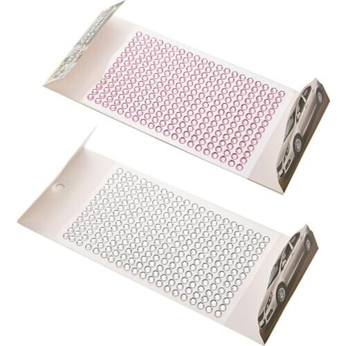 260 pcs 6mm Crystals Rhinestones Decor Stickers Car DIY Decal Pink Silver