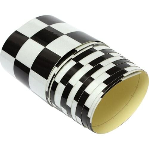 3 inch Black/White Checkered Decal Tape Car motorcycle Bike Tank Sticker