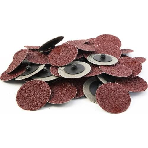 50pcs 2inch Sandpaper Pad Sanding Disc Sanding Discs Dry Grinding Abrasive Paper Flocking Woodworking for Electric Grinder