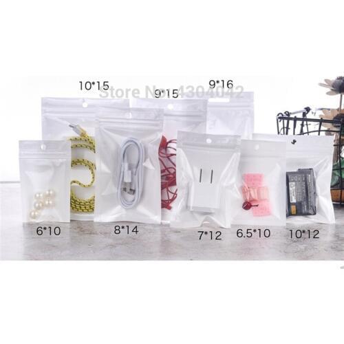 500pcs Multiple Sizes Zipper Clear Retail Packaging bags for iphone X PIN 1M USB cable Earphone best pp hang hole Package bag