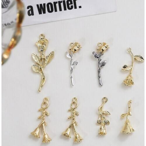 6pcs Rose bouquet new collection pendant Flowers Earrings For Women Girls diy jewelry earrings brooch accessory material