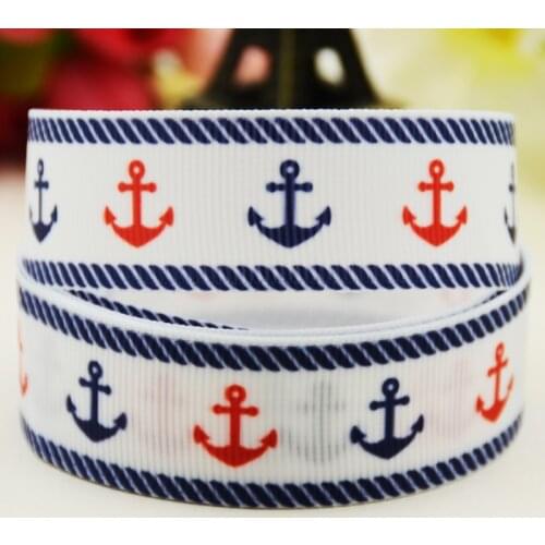 22mm 25mm 38mm 75mm Anchor Cartoon printed Grosgrain Ribbon party decoration 10 Yards X-02972