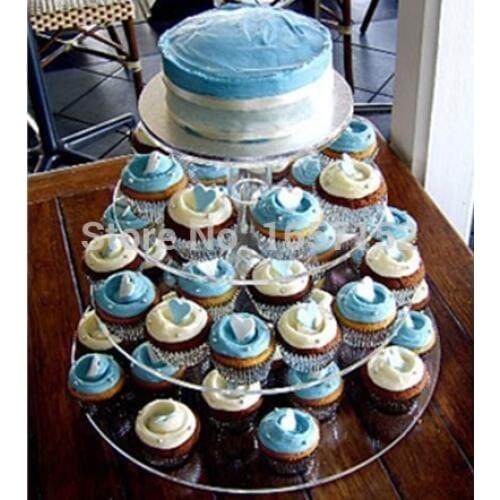 4 Tier Acrylic Round Cupcake Stand Birthday Party Display wedding cake stand champagne tower wine tower