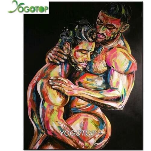 DIY Diamond Painting Gay Loves Art 5D Diamond embroidery Cross Stitch Kissing Couple Full Diamond mosaic Valentines gift YY1270
