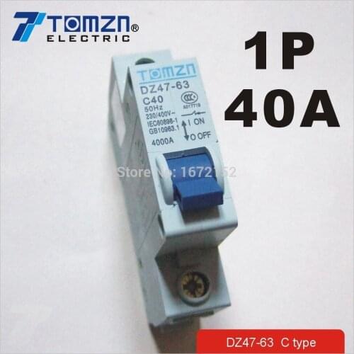 1P 40A 230/400V~ 50HZ/60HZ Mini Circuit breaker MCB C45 C TYPE