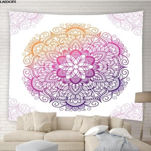 Bohemian Mandala Floral Tapestry Psychedelic Starry Universe Background Wall Hanging Home Decor Dorm Living Room Bedroom Curtain