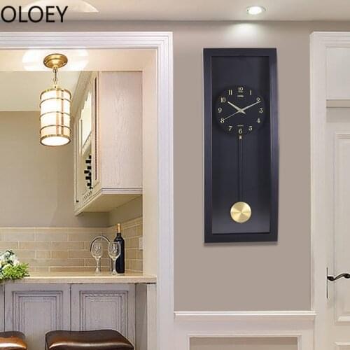 Large Black Wall Clock Luxury Vintage Pendulum Clock Wall Living Room Shabby Chic Clocks Retro Digital Wall Clock Modern Design