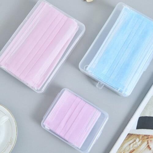 1pc Portable Transparent Disposable Face Masks Case Container Safe Pollution-Free Portable Disposable Mask Storage Box Organizer