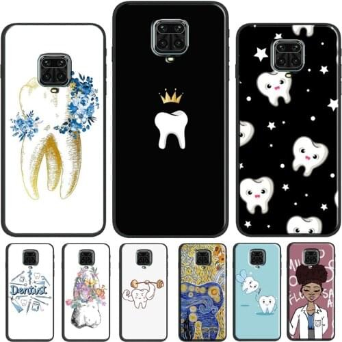 Cute Tooth Dentist Phone Case For Xiaomi Redmi Note 10 Pro Cover For Redmi Note 9 8 Pro 9S 8T 9A 9C 9T K40