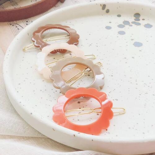 Baby girls kids hair clips acrylic pink green sun flower colorful hair clips grips headdress