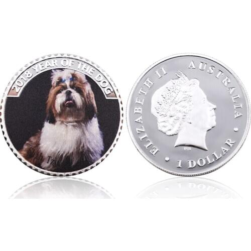Home Decorative Souvenir Gifts 2018 Year of The Dog Souvenir Coin 999.9 Silver Plated Gift Coin Worth Collections Child Toy