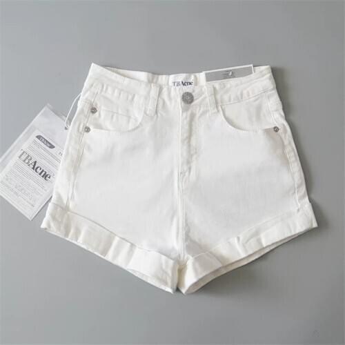 High Waist Denim Shorts for Women gray Vintage Sexy Slim Stretch Shorts Jeans Women Denim Shorts Black white Hot Shorts Jeans