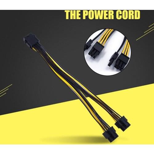 Computer Graphics Extension Cord Expansion Interface 6pin to Dual 6+2pin Adapter Cable Pvc Insulation Extension Cord Adapter