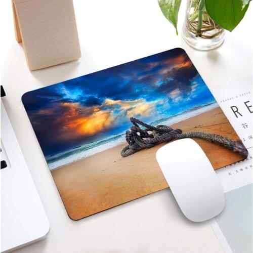 Beautiful Seaside Beach Scenery Small Size Learning Gamer Mouse Pad Gaming Accessories Waterproof Non-slip for PC Desk Pad