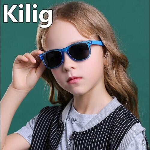 Square Sunglasses Kids Polarized Children Sun Glasses Girl Boy Outdoor Eyeglasses Flexible Spectacles UV400 Oculos