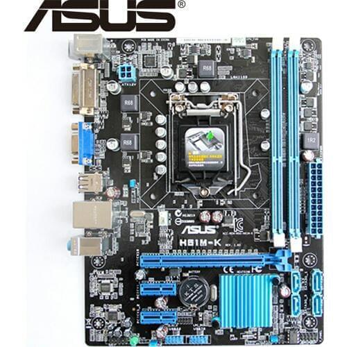 Asus H61M-K Desktop Motherboard H61 Socket LGA 1155 i3 i5 i7 DDR3 16G Micro-ATX UEFI BIOS Original Used Mainboard On Sale