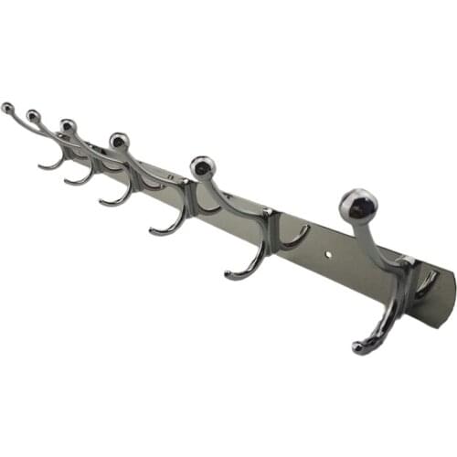 Wall Door Bathroom Bedroom Mounted Hanger 6 Hooks Coat Hat Towel Hook Rack