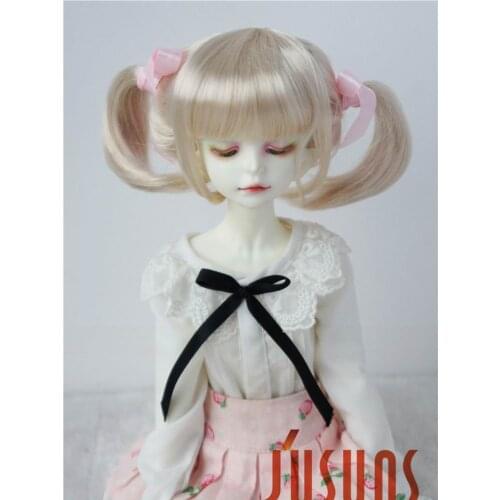 JD070 1/4 MSD synthetic mohair doll wigs 7-8inch bjd wig Double pony wigs for Resin Dolls Lovely Vinyl hair Doll Accessories