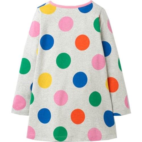 Girls Dress Long Sleeve A-Line Round Neck Unicorn Appliques Striped Clothing Casual Dress for Girls Party Jersey Dresses