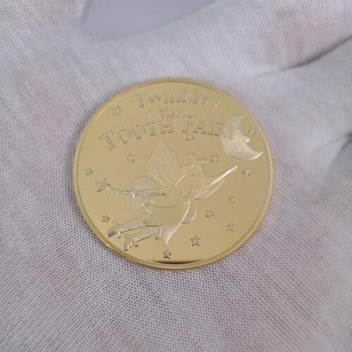 Gold plated Twinkle the Tooth Fairy Coin Commemorative Coin Children Baby Gifts Souvenir for Art&Collectible Business Gift