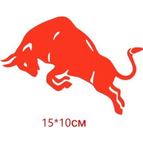 Jumping Bull Cow Red Car Sticker Vinyl Decals Motorcycle Accessories Reflective