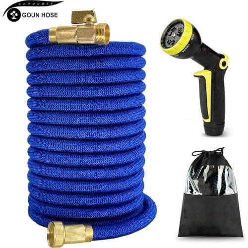 High Quality Garden Telescopic Hose Telescopic Garden Watering Hose Car Wash Metal 3/4 Joint High Pressure Washer Water Gun Set