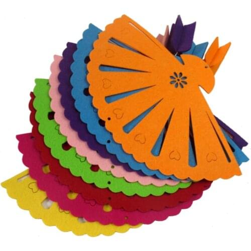 Warm Family Handmake Fan Felt Fabric Wall Stickers Colorful Fan Wall Hanger Non-woven Felt Craft Accessories for Kids Home DIY