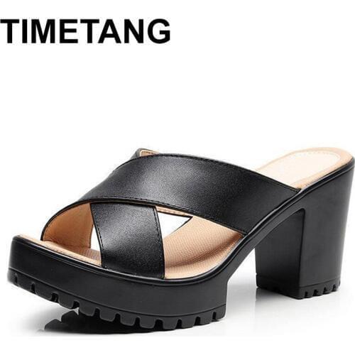 TIMETANGFashion High-heel Platform Sandals For Women Wearing Summer Outdoor Shoes Plus Size 35-43E1372
