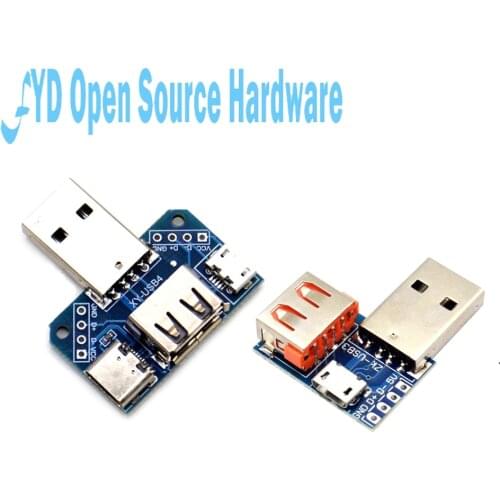 USB Connector to Type-c Micro USB Female USB 2.54-4P transfer test board USB adapter plate XY-USB4