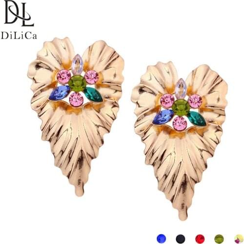DiLiCa Vintage Alloy Earrings for Women Bohemian Big Geometric Statement Earrings Jewelry Female Boho Earring
